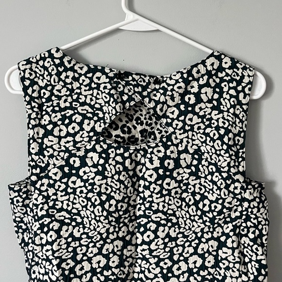 Zara dark green & white leopard print peplum sleeveless blouse - Picture 11 of 16